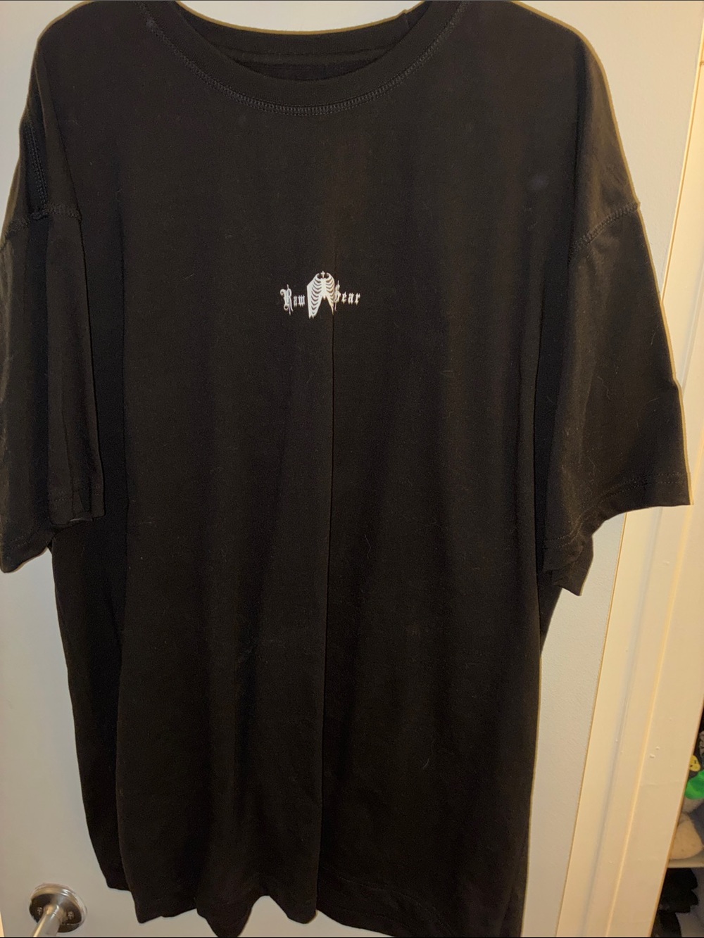 Black Short Sleeve Graphic Tee with Small Chest Logo